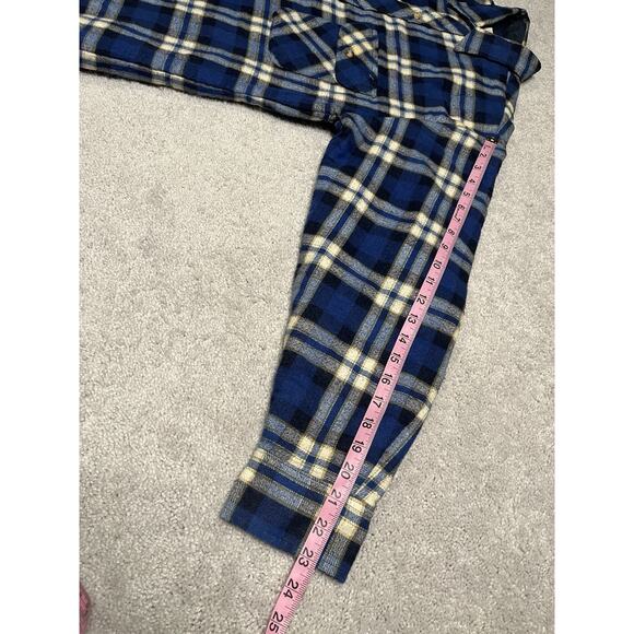 VTG Northwest Territory Flannel Shacket Men's Medium Plaid Navy Blue - Picture 8 of 8